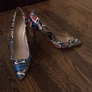 J. Crew size 10 printed 3-inch heels